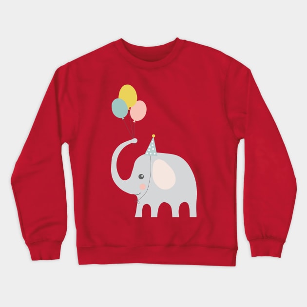 Party Elephant Crewneck Sweatshirt by holidaystore